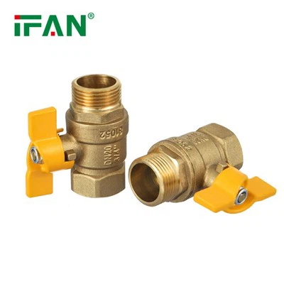 IFAN High Quality Yellow Butterfly Handle Brass Ball Valve 81052FM